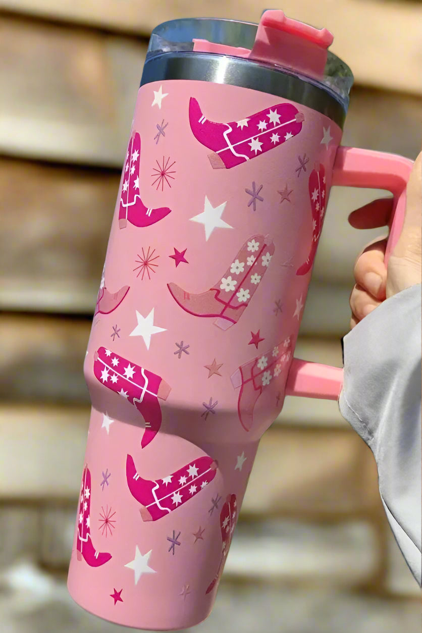 SC - 40 oz Pink Western Boot Tumbler