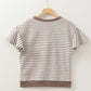 Alexia Striped Ruffle Short Sleeve Top