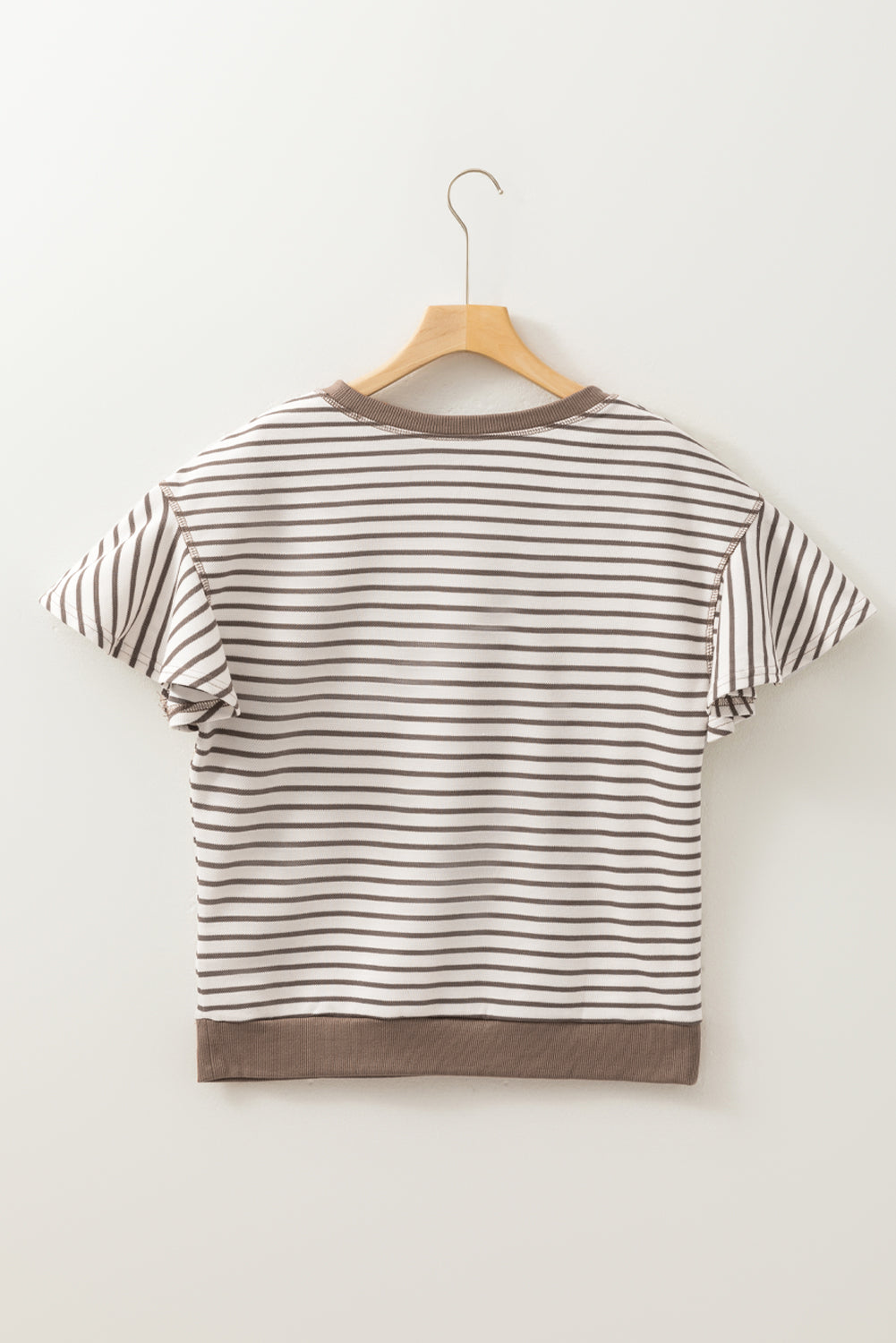 Alexia Striped Ruffle Short Sleeve Top