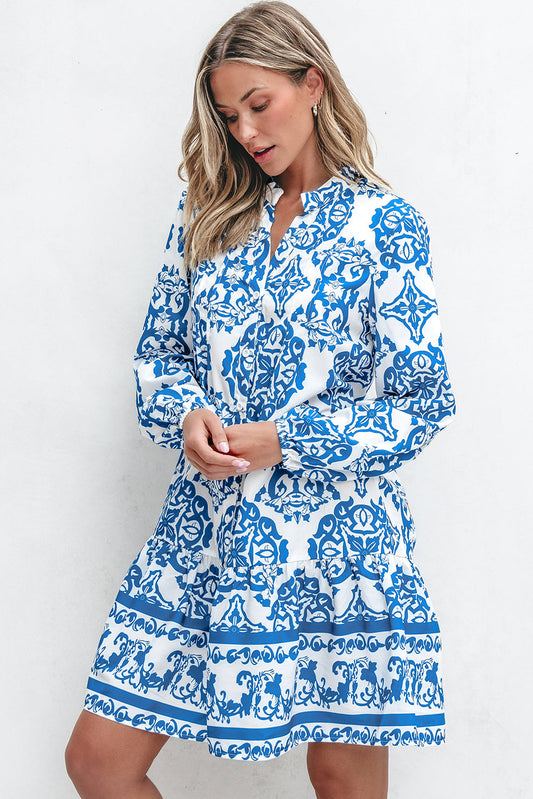 Adalynn Tribal Button Up Loose Mini Dress