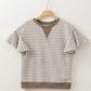 Alexia Striped Ruffle Short Sleeve Top