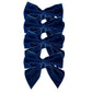 Blue: Velvet Bow Napkin Ties (Set of 4)