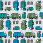 Long Sleeve Pajama Set - Garbage Trucks