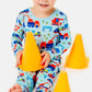 Long Sleeve Pajama Set - Construction Blue