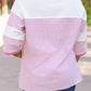 Aliyah Striped Patchwork 3/4 Sleeve Casual Top